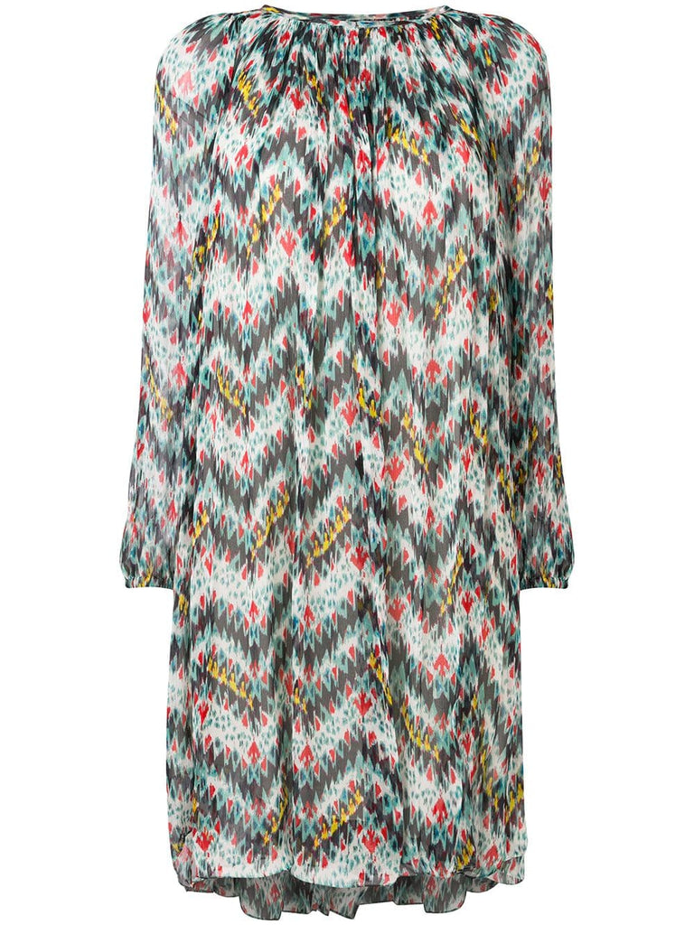 zig-zag print midi dress