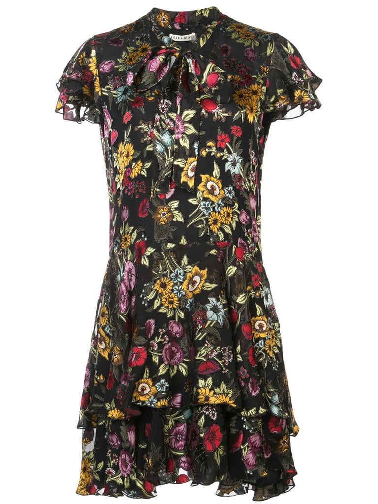 Western floral patterned mini dress