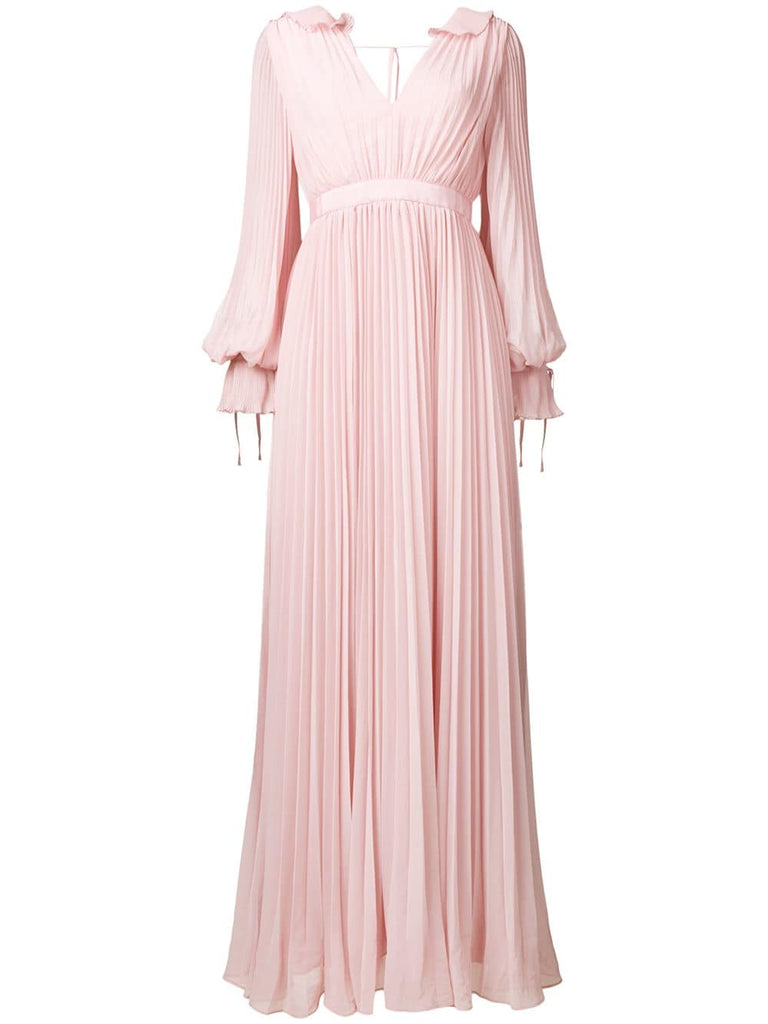 pleated evening dress