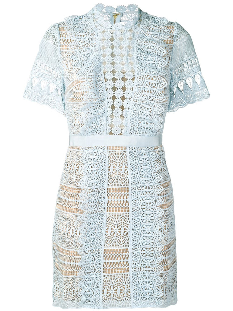 short lace panel dress