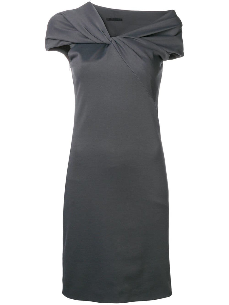 twist neck pencil dress