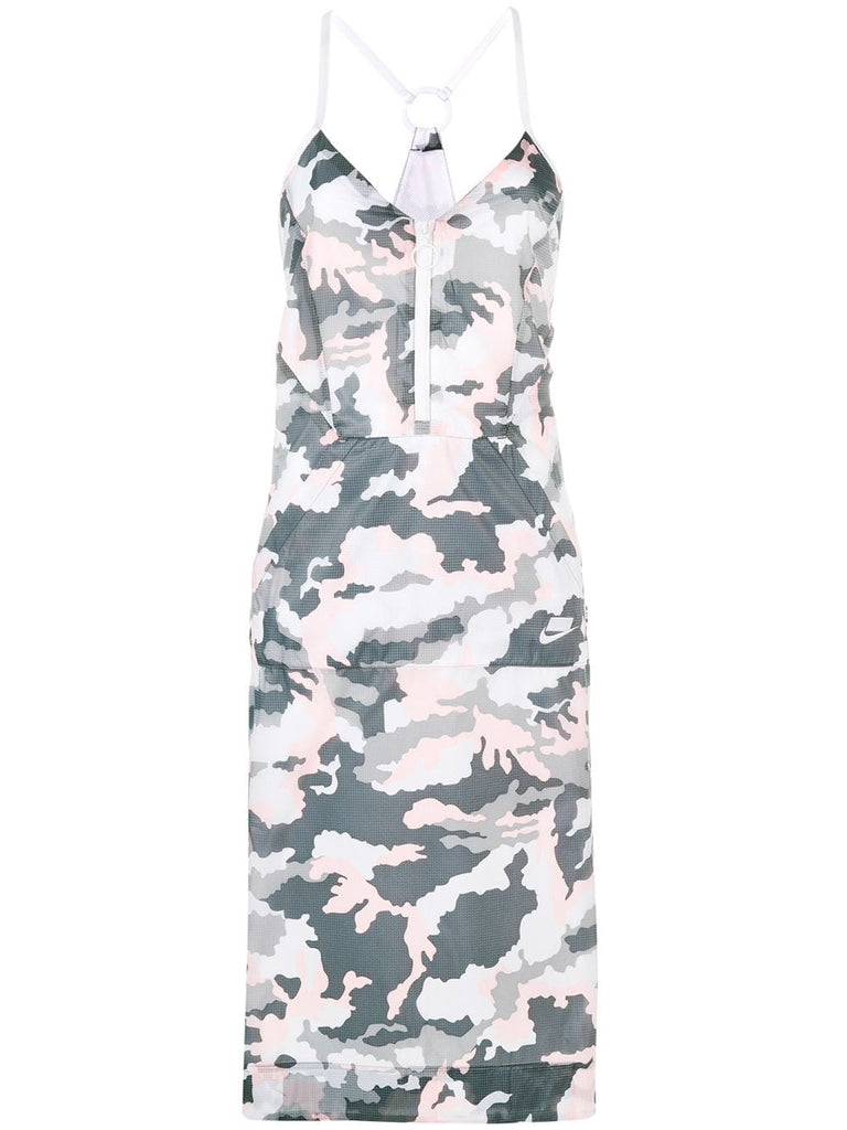 layered camouflage print dress