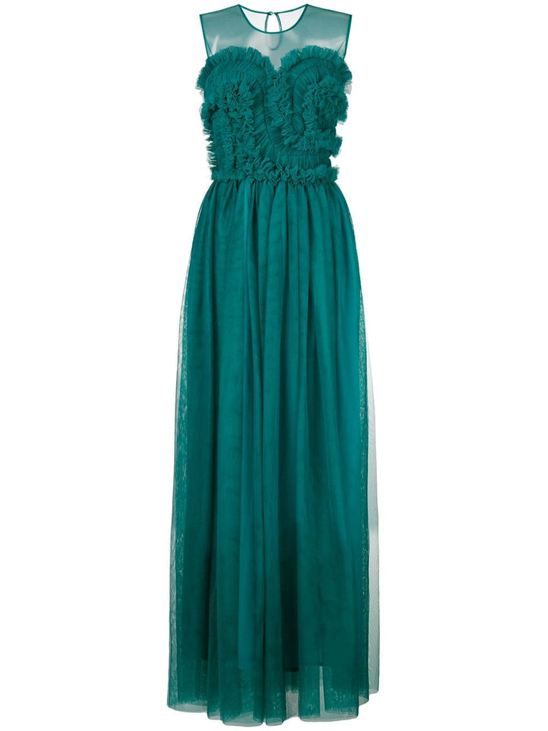 frill tulle maxi dress