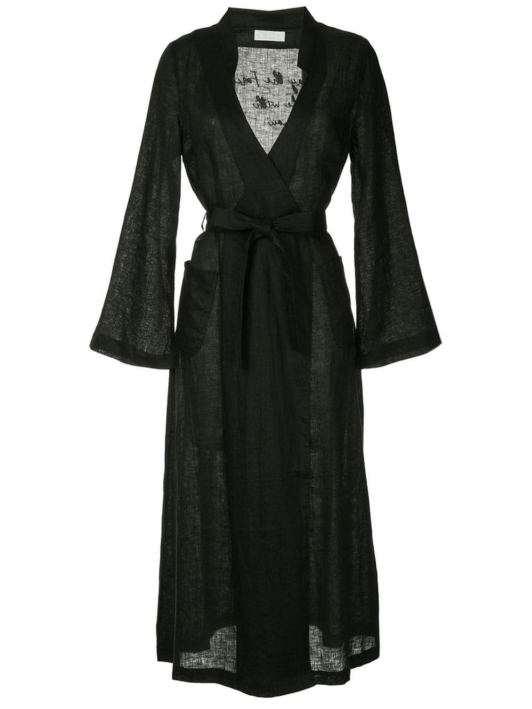 wide sleeve wrap dress