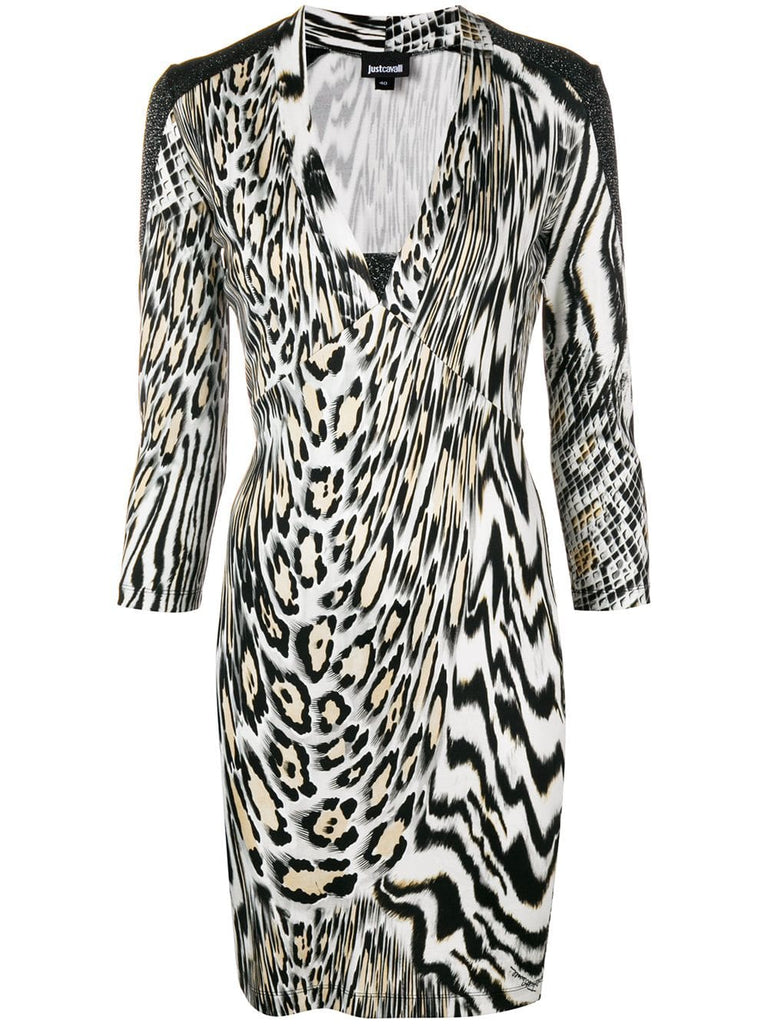 animal print fitted dress