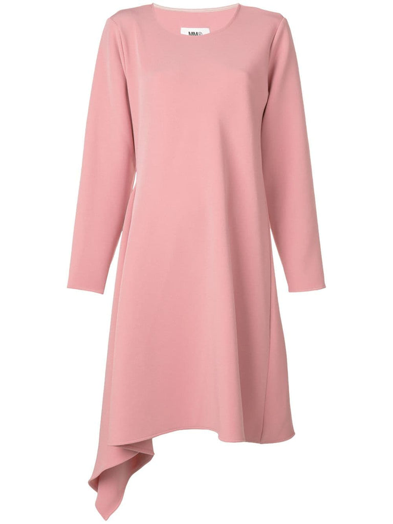 asymmetric long-sleeve dress