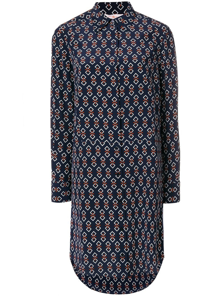 geometric print shirt dress