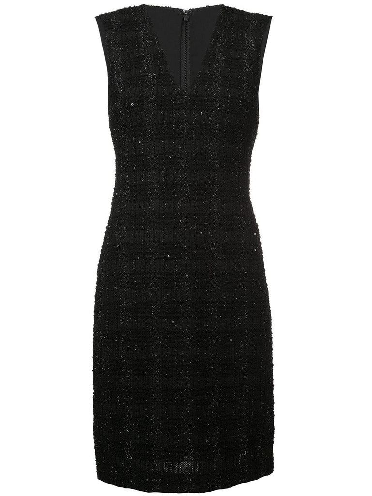 textured sleeveless dress