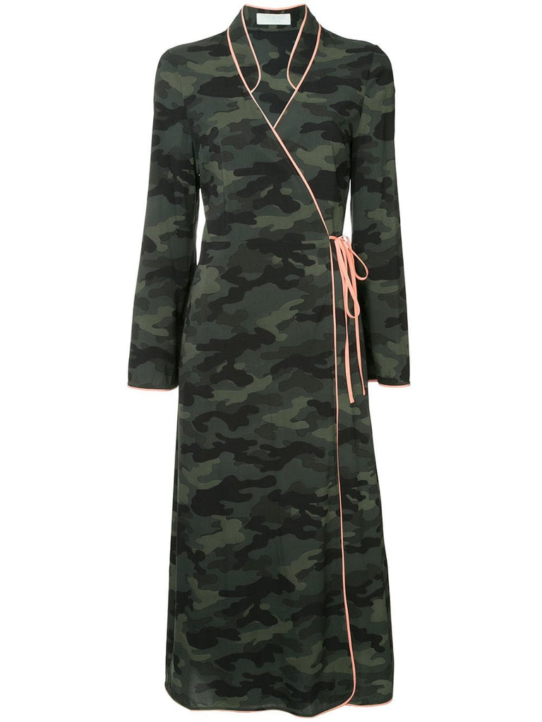 camouflage wrap dress