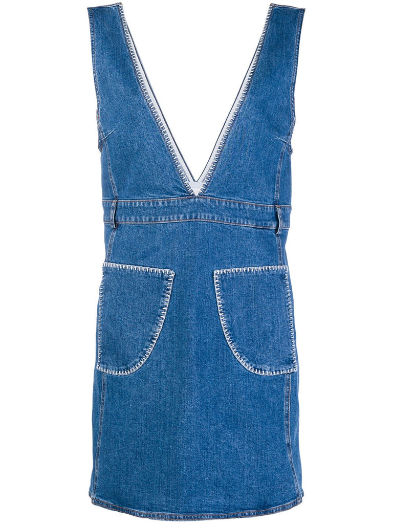 denim pinafore dress