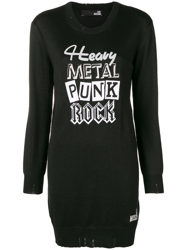 heavy metal punk knitted dress