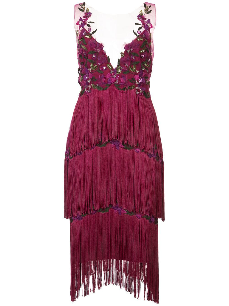 embroidered fringed dress