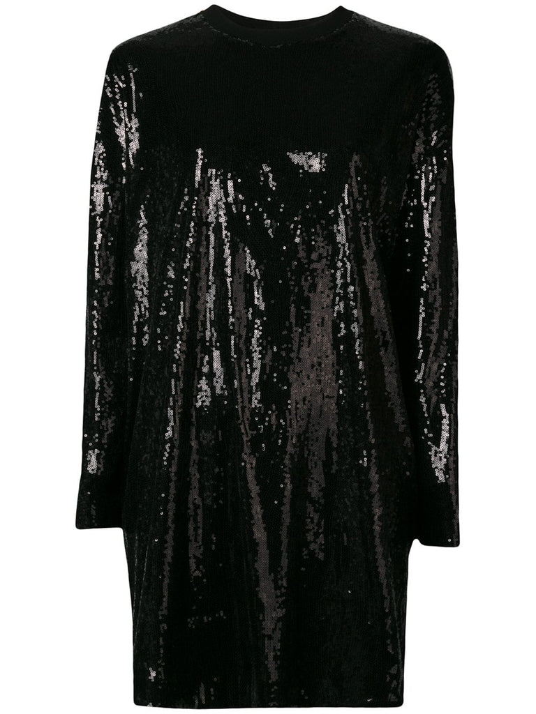 all over sequined shift dress