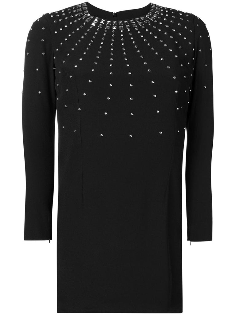 stud embellished mini dress