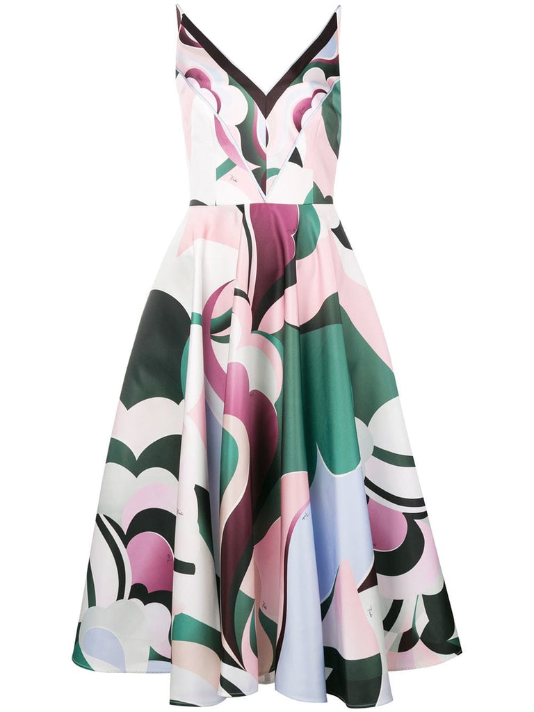 psychedelic print pleated dress