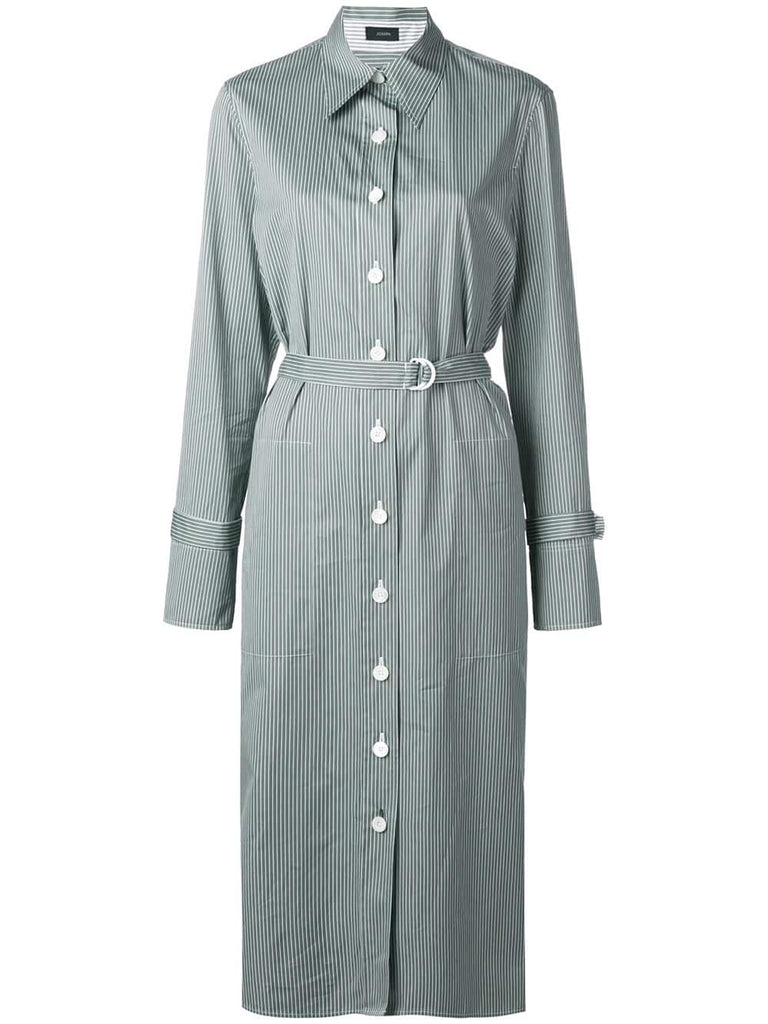 belted shirt-dress