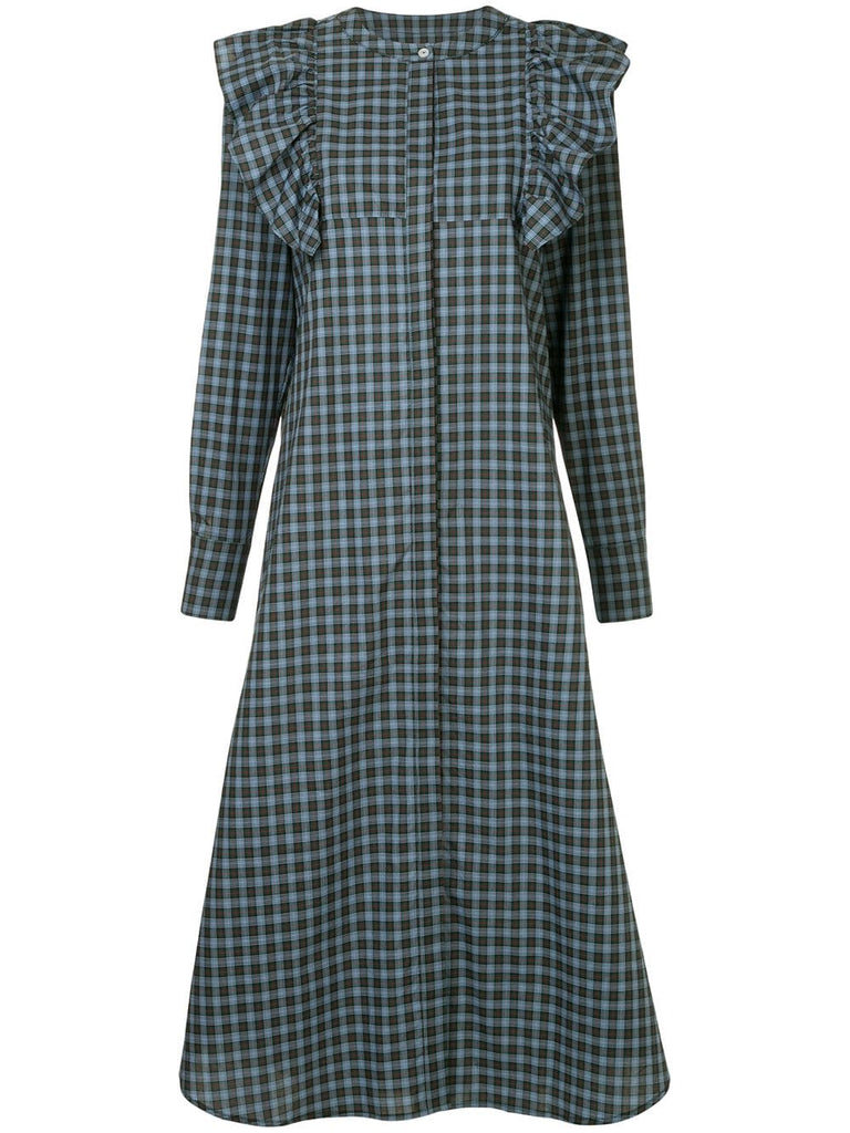 Signal ruffle plaid dress