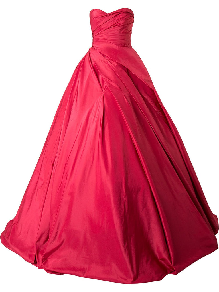 strapless gathered ballgown