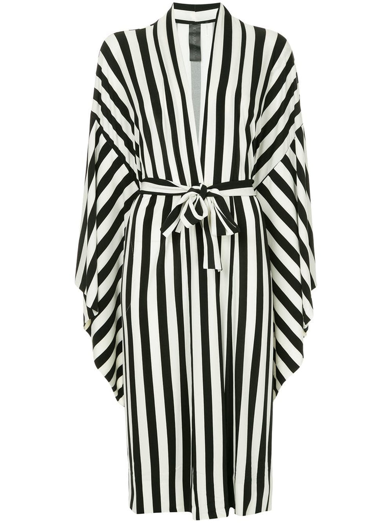 striped belted shirt dress