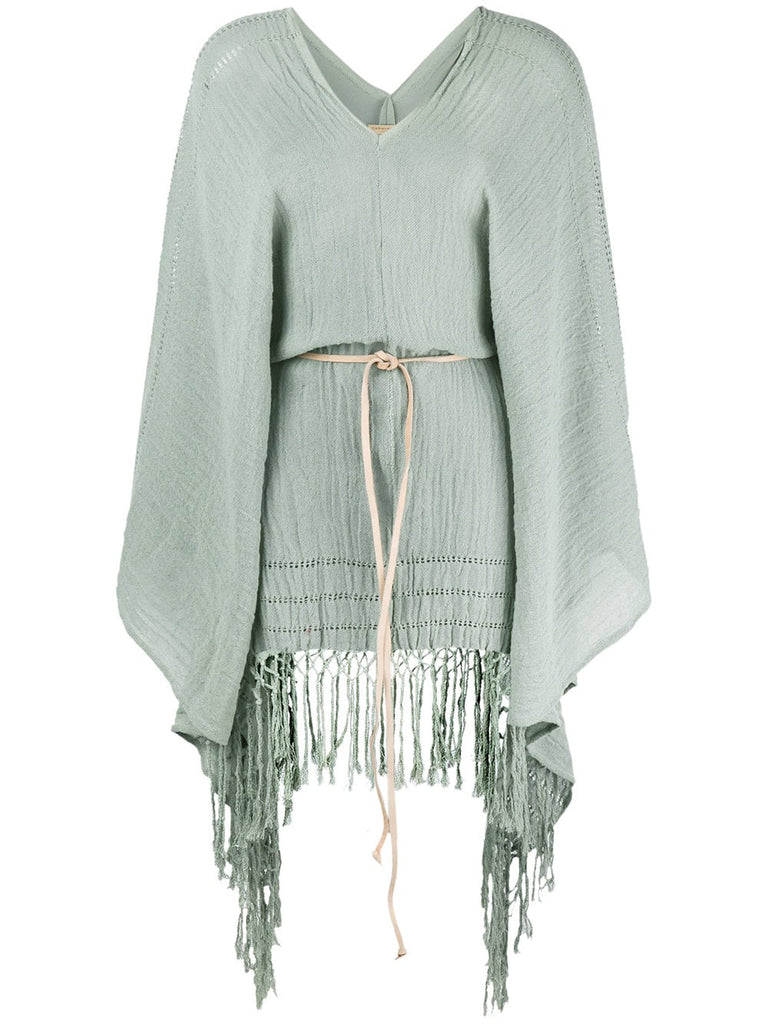 long sleeve fringe kaftan