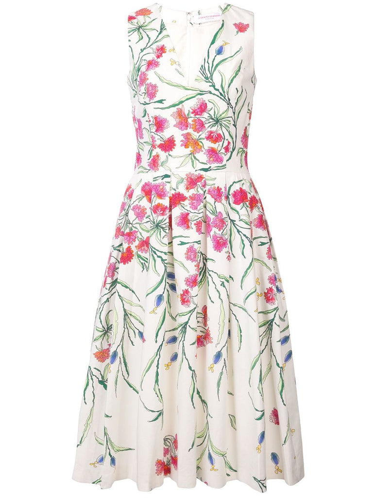 pleated floral dress