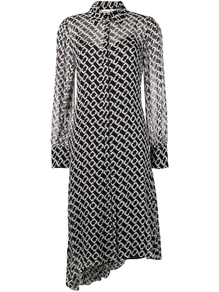 chain-link asymmetrical dress