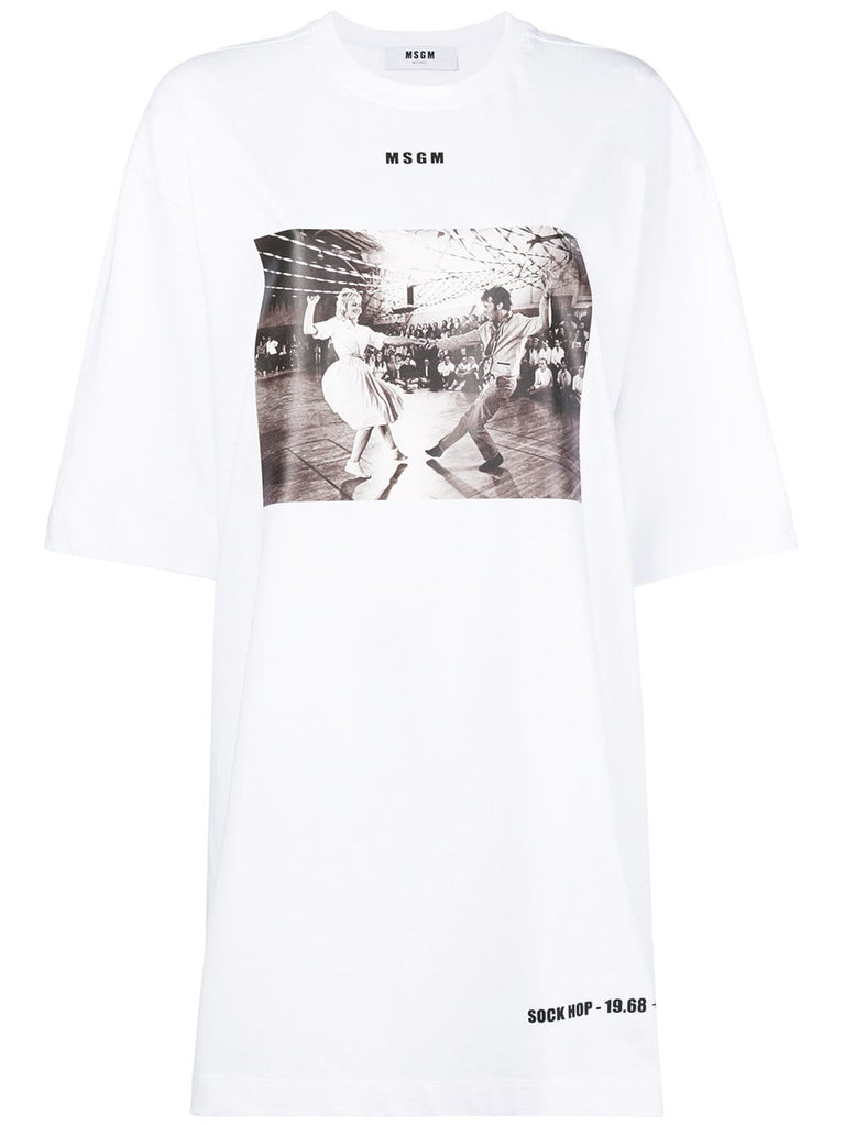 photo print T-shirt dress