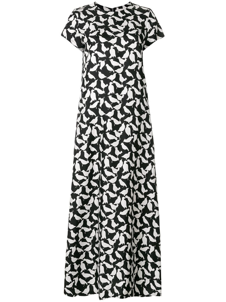 bird print dress