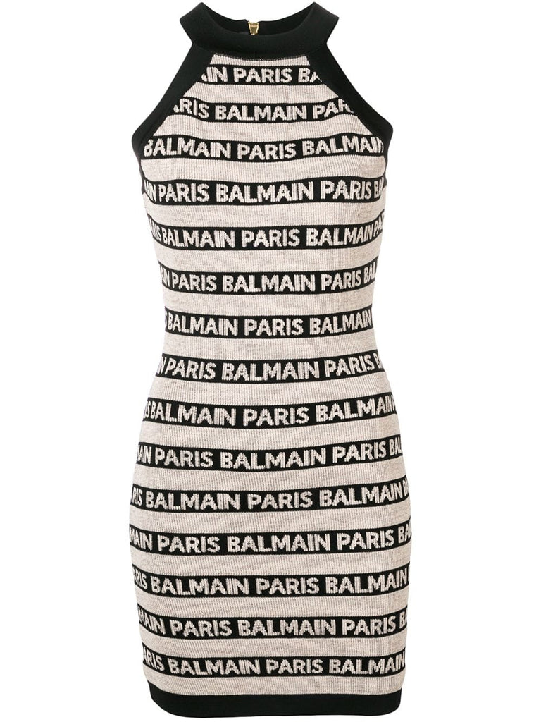 short logo printed dress