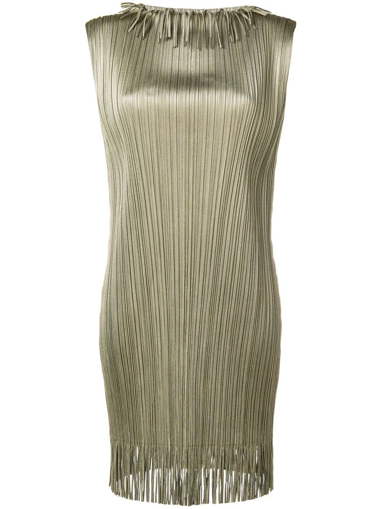 pleated shift dress