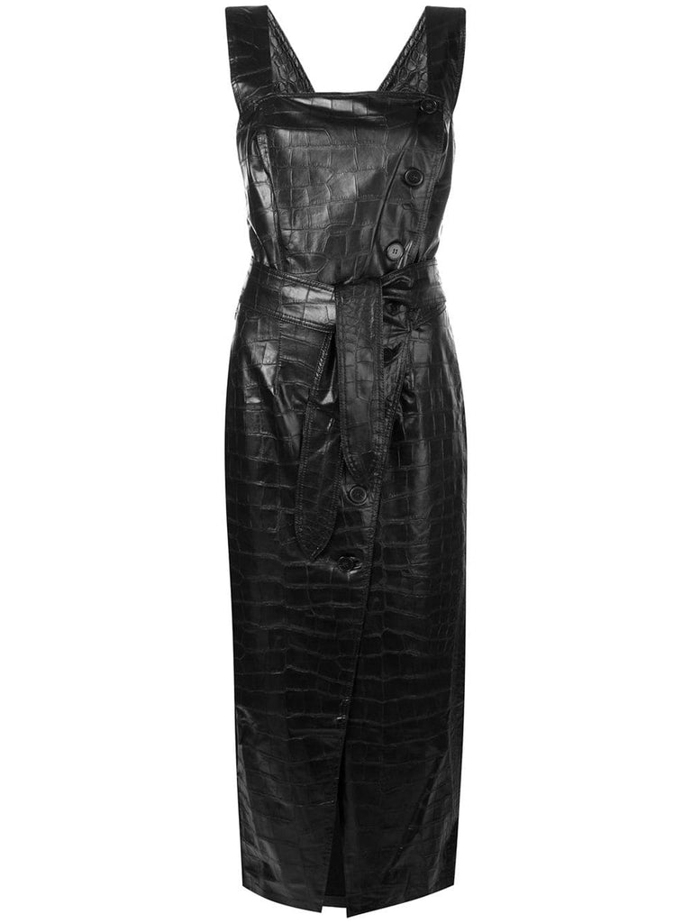 Zora crocodile faux-leather dress