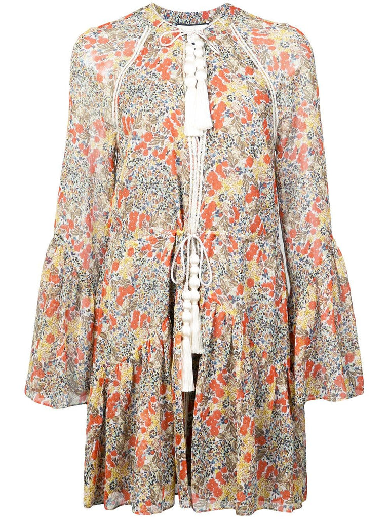 short garden print dress