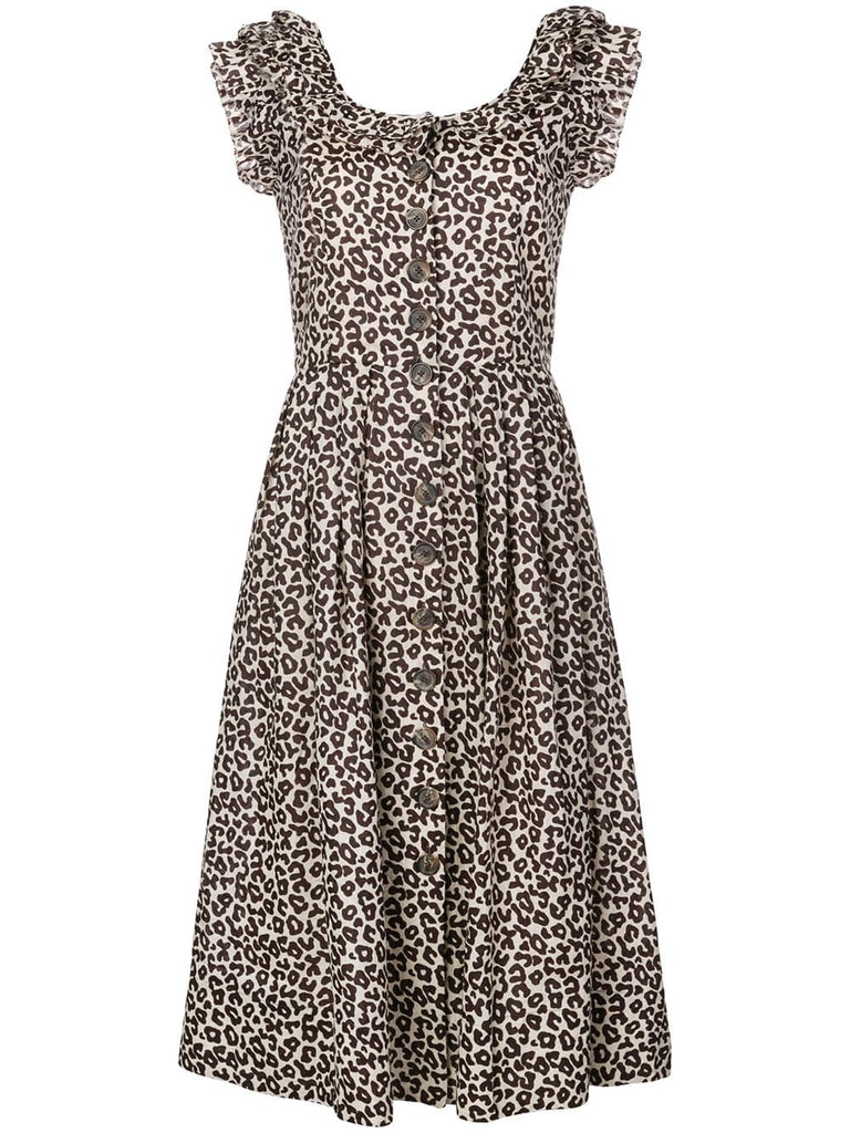 leopard shirt dress