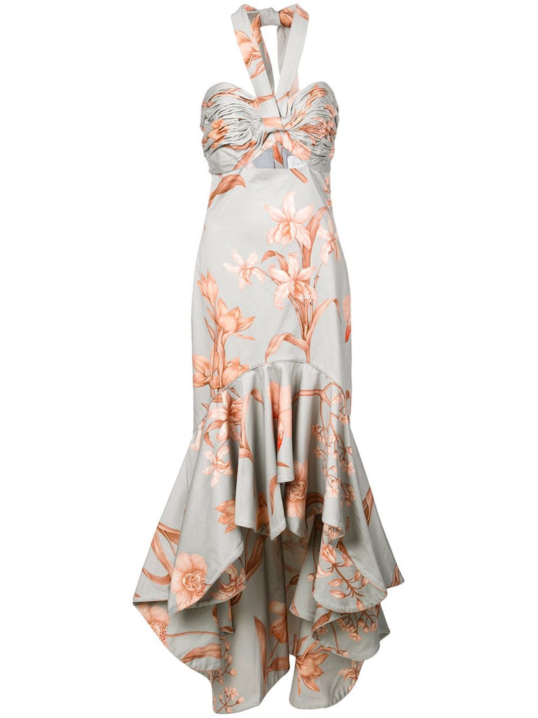 floral print asymmetric dress