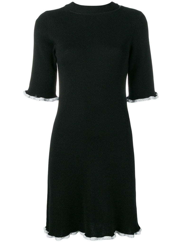 contrast piping ribbed dress