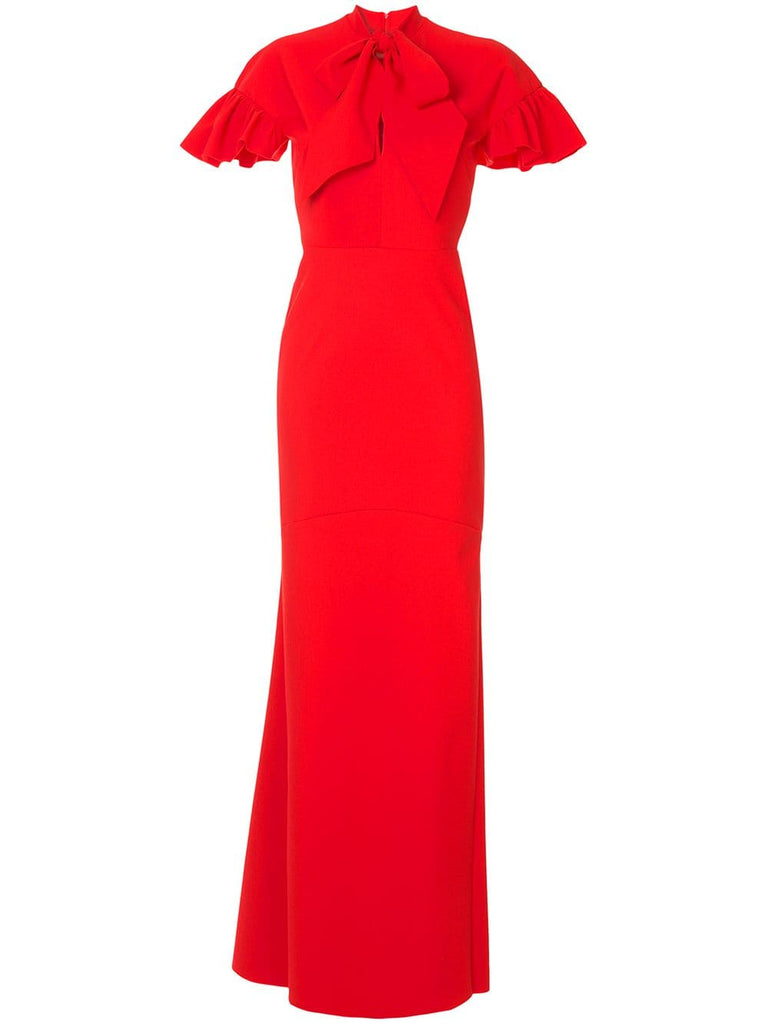 Auckland ruffle-sleeve gown