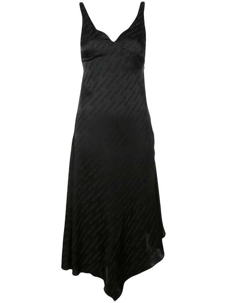 branded asymmetric dress