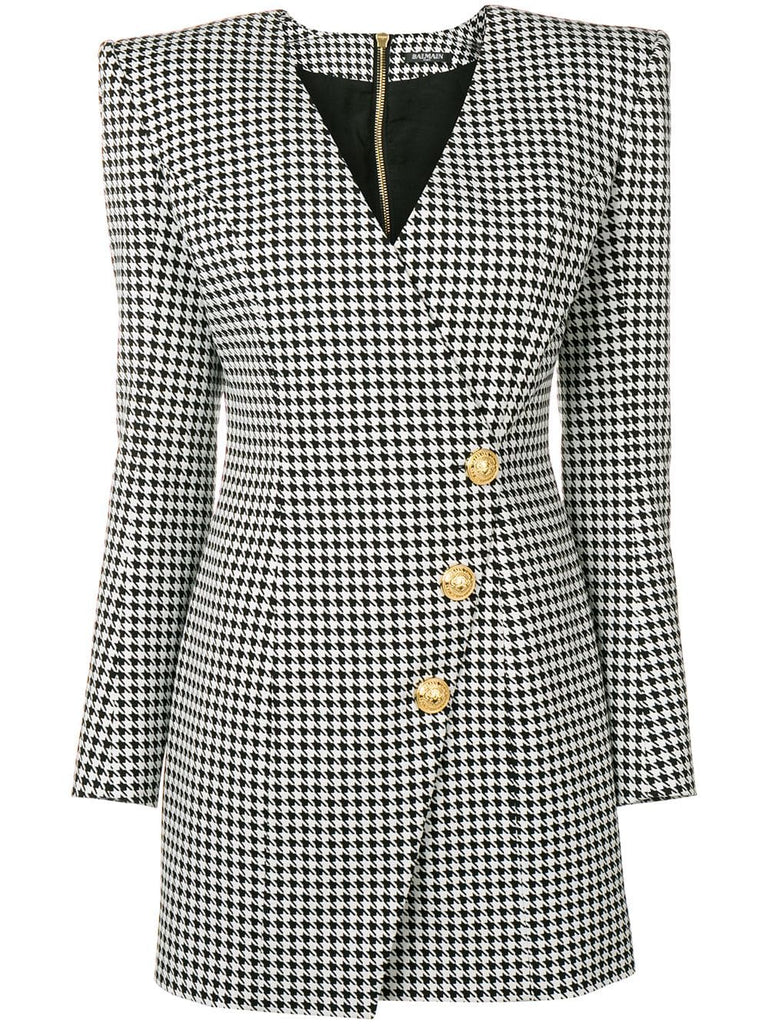 dogtooth wrap dress