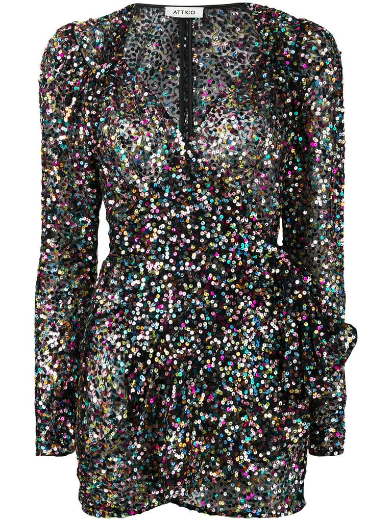 sequin wrap dress