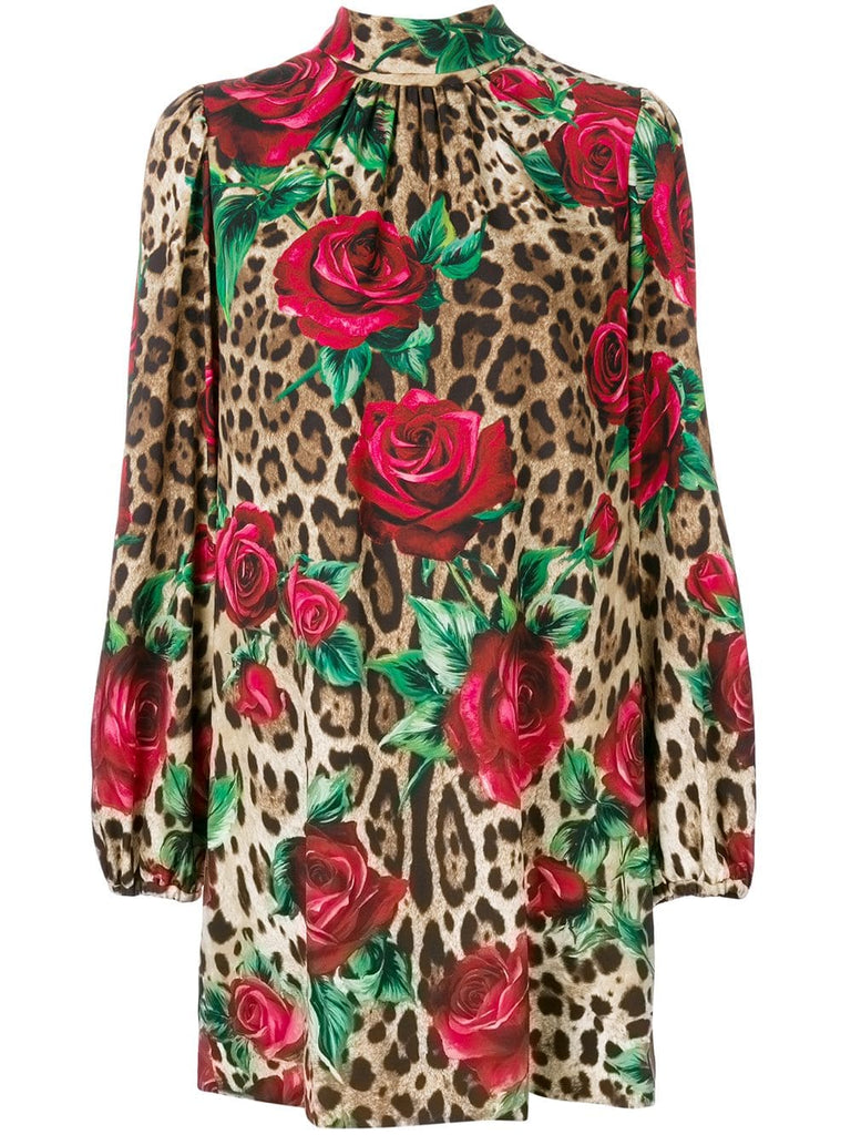 rose leopard print dress