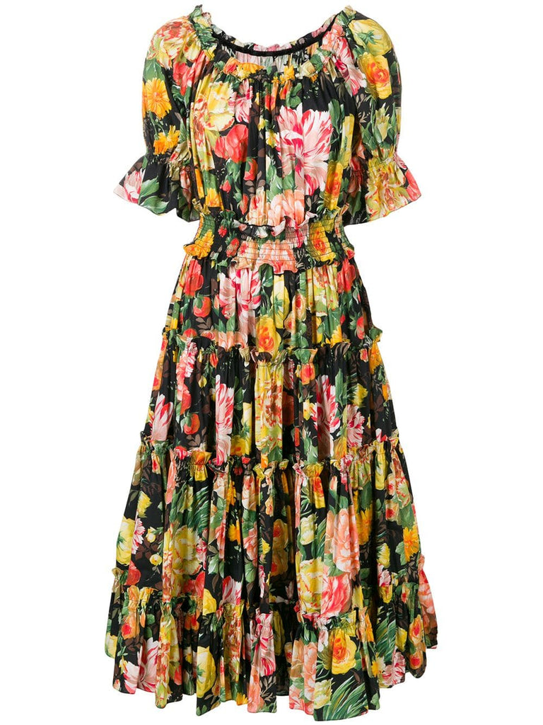 floral print flared dress