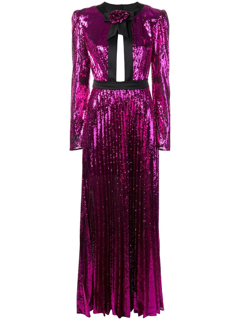 front cut out sequin dress