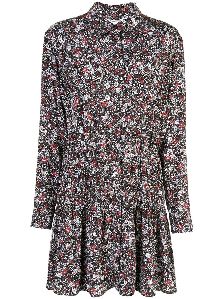 floral print mini shirt dress