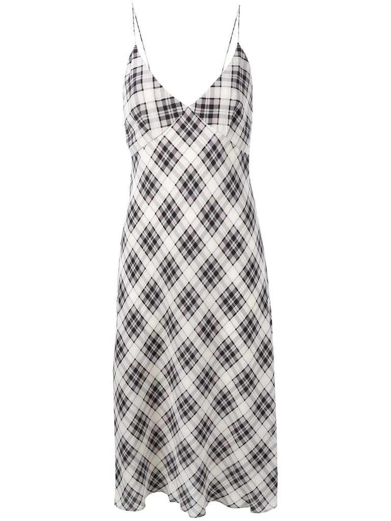 checked midi dress