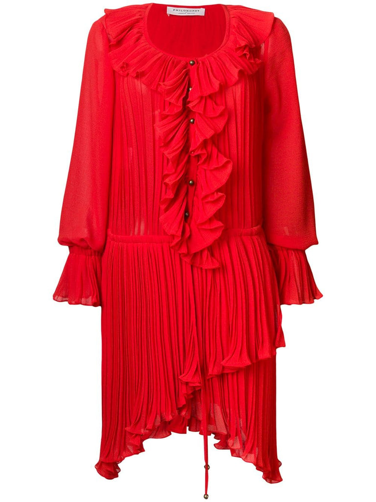 asymmetric pleated dress