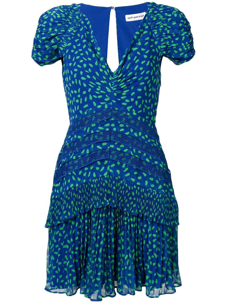 dot chiffon printed dress