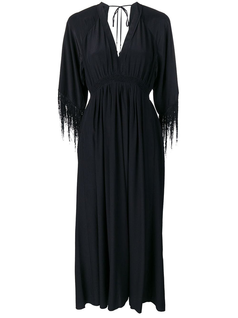 classic fringed sleeves dress