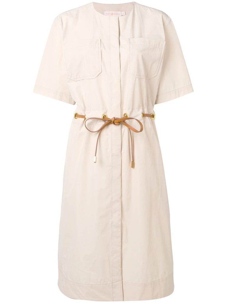 drawstring waist shirt dress