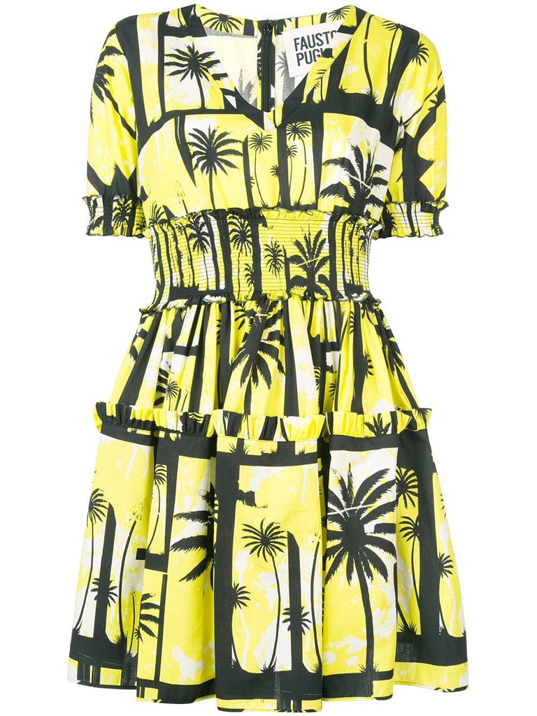 palm tree print dress