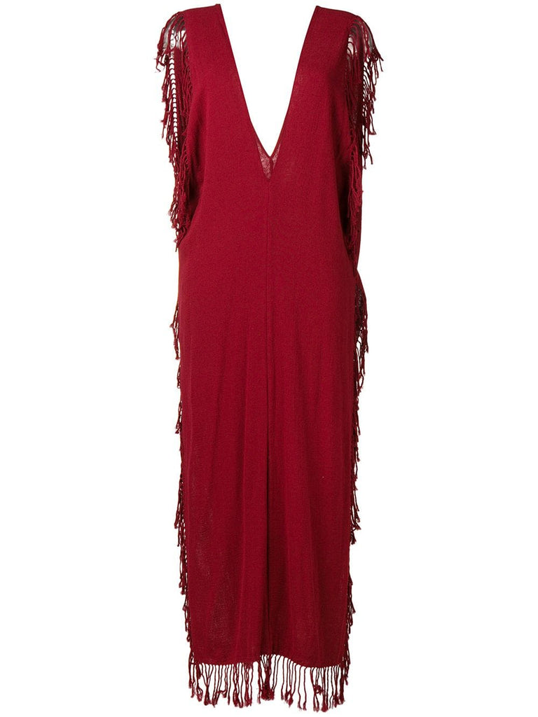 deep V neck long dress